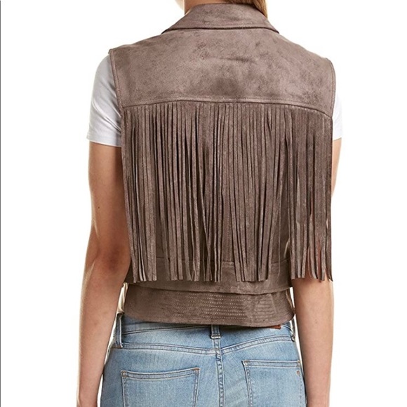 BCBGMAXAZRIA Mike Faux Suede Fringe Vest - Picture 3 of 5
